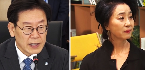 이재명 경기도지사 당선인(왼쪽)과 배우 김부선씨. /유튜브 캡처