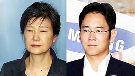 박근혜 전 대통령과 이재용 삼성전자 부회장. /법률방송