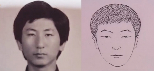 이춘재의 고등학교 졸업앨범 사진(왼쪽)과 화성연쇄살인 수사 당시 경찰이 제작한 용의자 몽타주