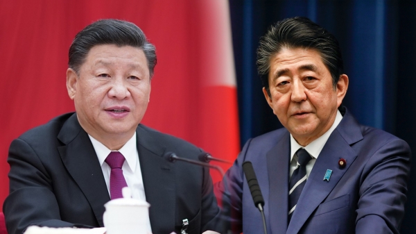 시진핑 중국 국가주석과 이베 신조 일본 총리.
