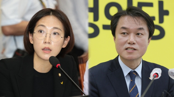 정의당 장혜영(왼쪽) 의원과 김종철 대표. /법률방송