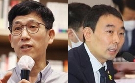진중권(왼쪽) 전 동양대 교수와 김용민 더불어민주당 의원. /연합뉴스