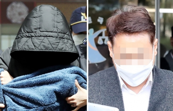 '을왕리 음주 벤츠' 사망사고 운전자(왼쪽)와 동승자. /연합뉴스