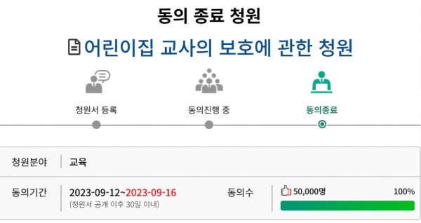 지난 12일 올라온 '어린이집 교사의 보호에 관한 청원' (국민동의청원 홈페이지 캡쳐)