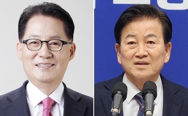 박지원 전 국가정보원장(왼쪽)과 정동영 전 통일부 장관. (사진=연합뉴스)